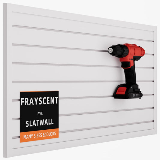 Slatwall Panel 4x2 ft Garage Mounted Storage, White Slat Wall Paneling Garage Organizers Storage, Peg Board Tool Organization PVC Wall Panels, Garage Slat Wall Storage Systems Pegboard Wall Organizer