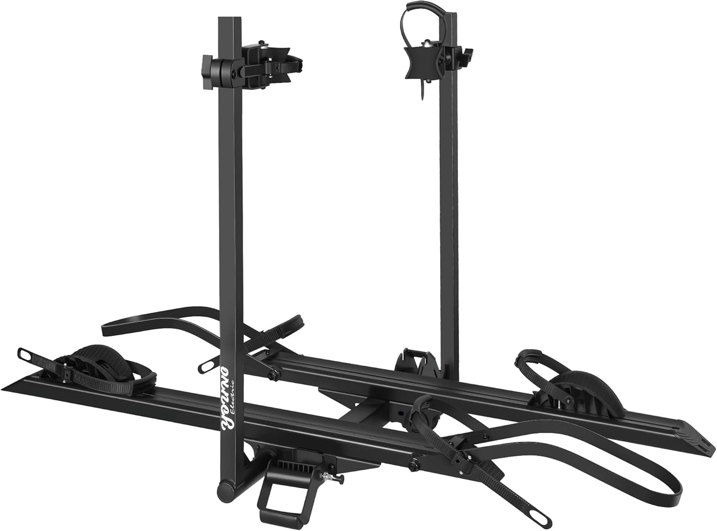 Hitch 2-Bike Rack Fellow, 200 lbs Capacity E-Bike Carrier for Cars Trucks SUVs Minivans RV, Trailer, Foldable Platform Mount, Up to 5’’ Fat Tire Bicycle for 2’’ Receiver