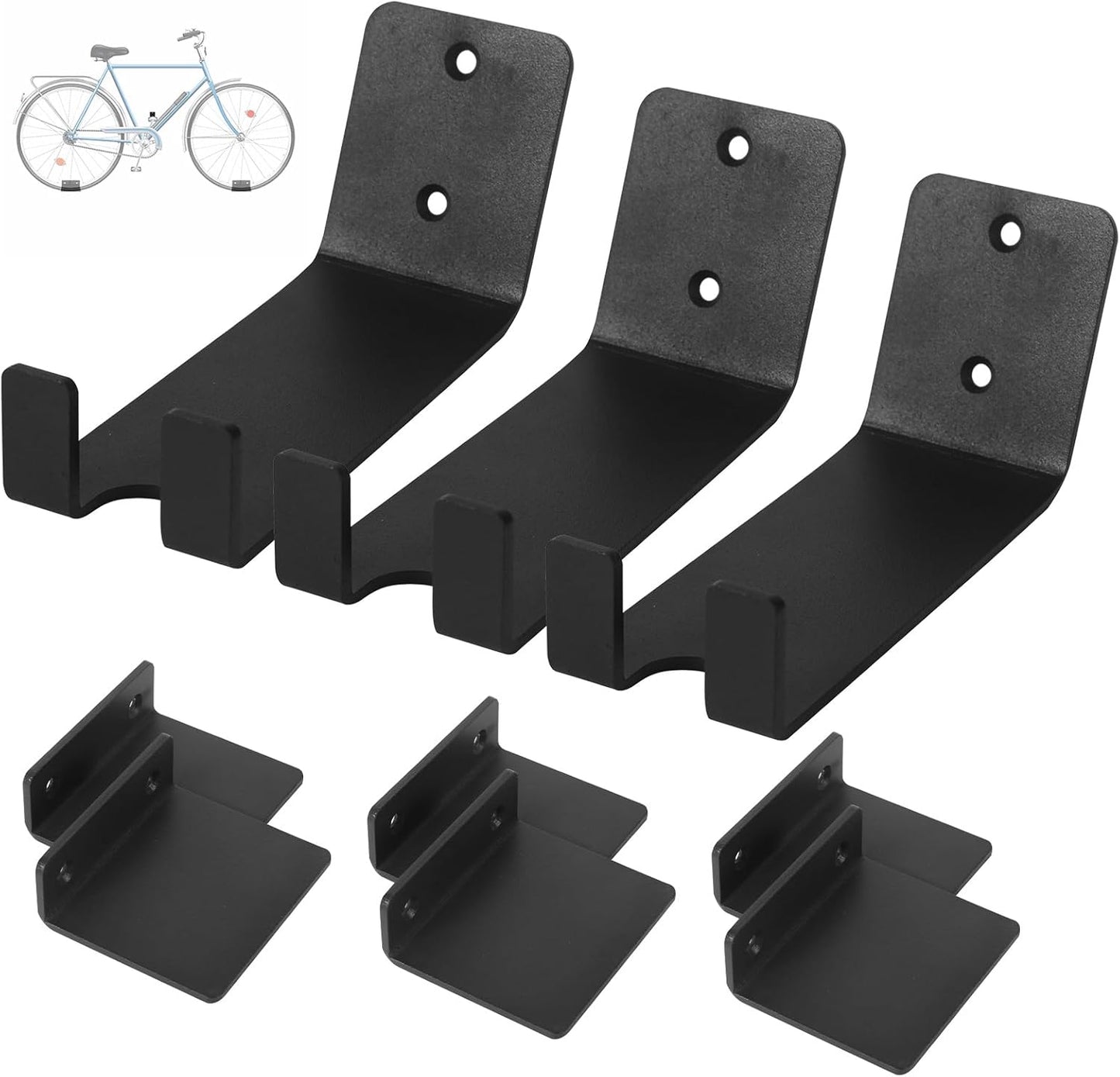 3 Pack Bike Wall Mount Bike Pedal Hanger Wall Mount Bike Hangers Heavy Duty for Garage Vertical Bike Wall Hangers Bike Display Stand Space Saving Wall Bike Rack (3 Pack)