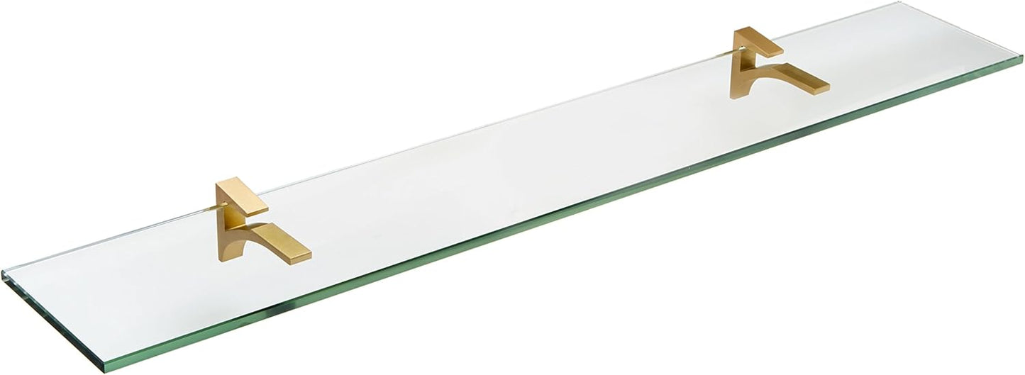 Spancraft Glass C-12x14-Brushed Bronze Cardinal Glass Shelf, Brushed Bronze, 12" x 14"