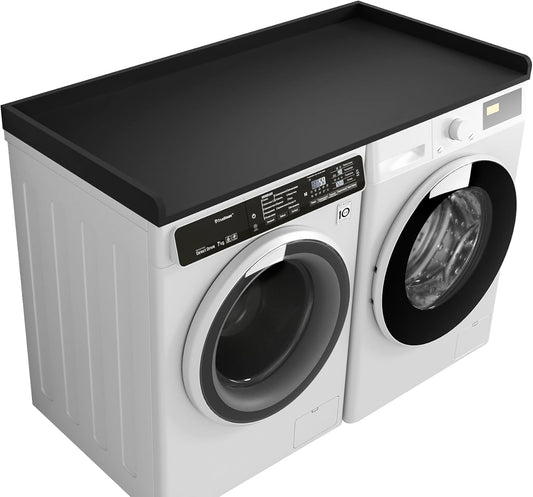 Kaboon Washer Dryer Countertop Only, Melamine Countertop with Edge Rails - 27.5" Depth x 54" Width Laundry Room Organization, Black