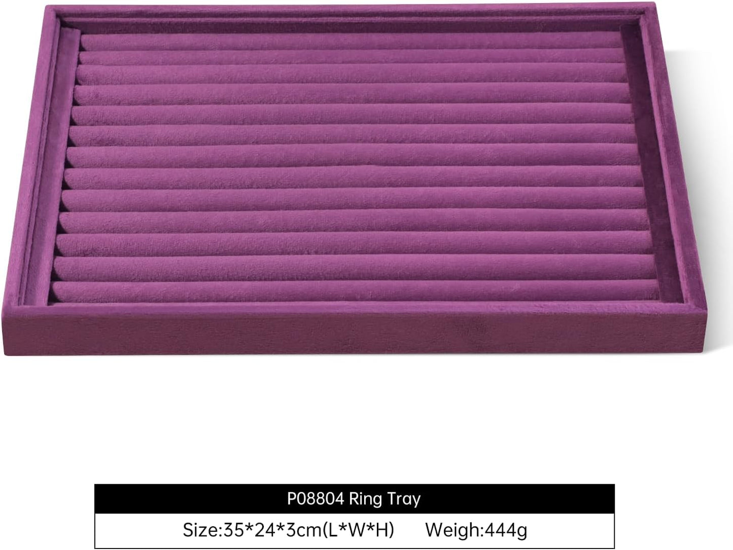 Velvet Ring Display Tray, Stackable Muilt Slot Rings Ear Stud Storage Tray, Drawer Insert Jewelry Accessories Organizers Plate (Purple)