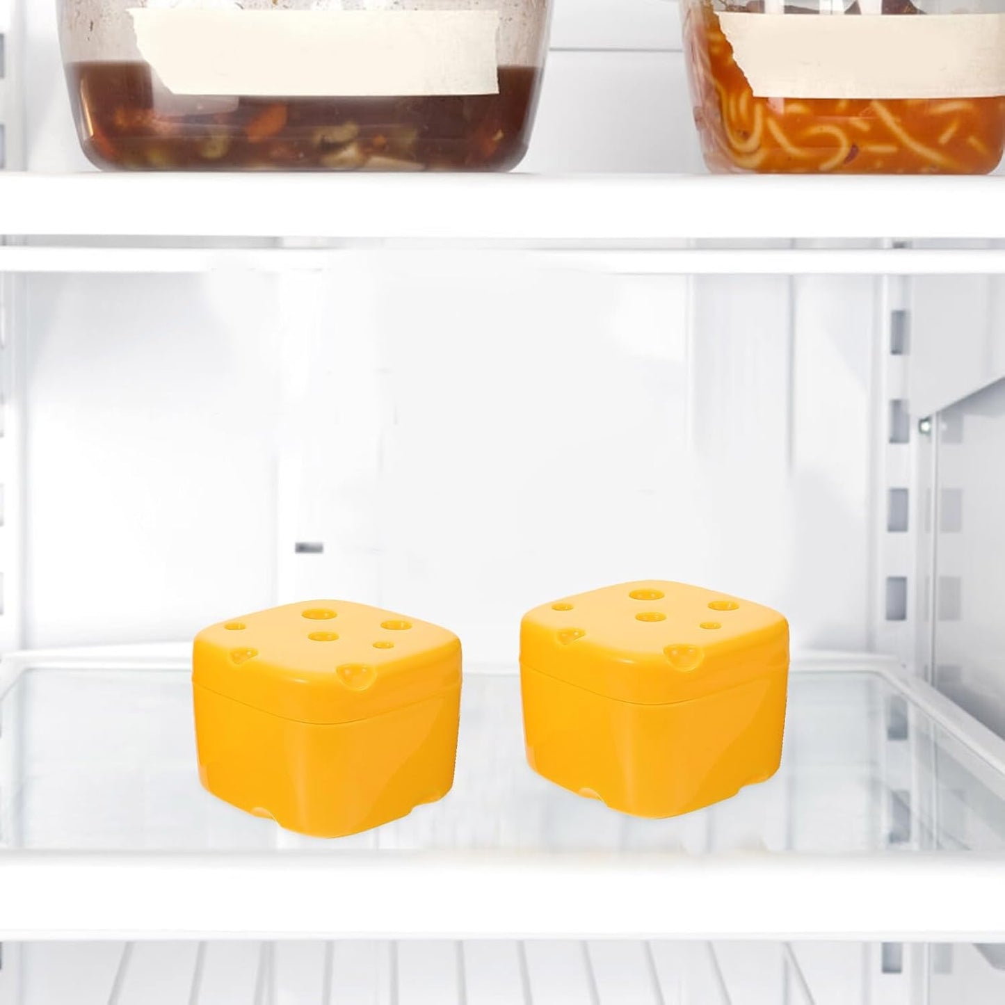 2pcs Cheese Storage Containers with Sealing Lid Abs Fridge Boxes for Sliced Cheese and Butter Household Crisper Bins for Freshness Preservation and Kitchen Organization