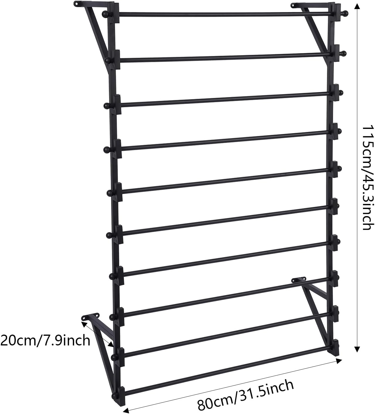 10 Layer Wall Mounted Scarf Rack, Hijab Organizer Ribbon Storage Rack, Metal Scarf Display Racks for Belts Scarves Ties Towel Wrapping Paper Holder for Home Retail Store Boutique