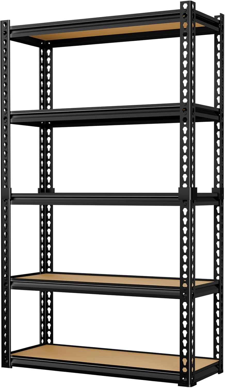 LEVELEVE 5-Tier Heavy Duty Storage Shelving Unit, 2020 lbs Capacity, Adjustable Metal Utility Shelf, 30" L x 12" W x 60" H for Garage, Kitchen, Pantry, Basement, Bathroom, Laundry