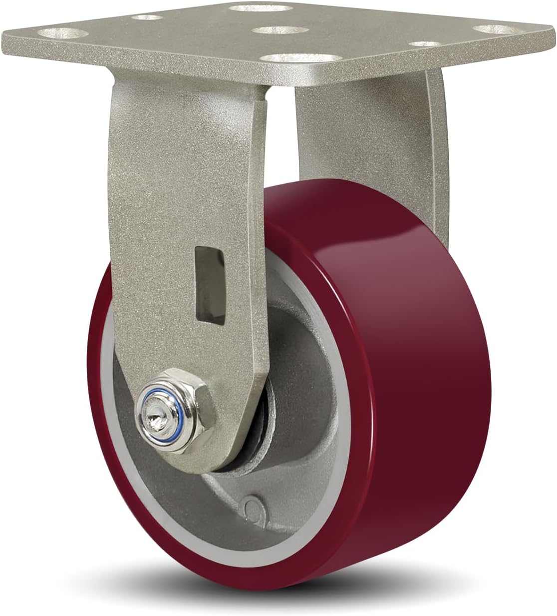 SY America 4" X 2" Casters Wheels,Heavy Duty Industrial Casters，Polyurethane on Aluminum Wheels,1 Rigid Casters,800 LBS Load Capacity