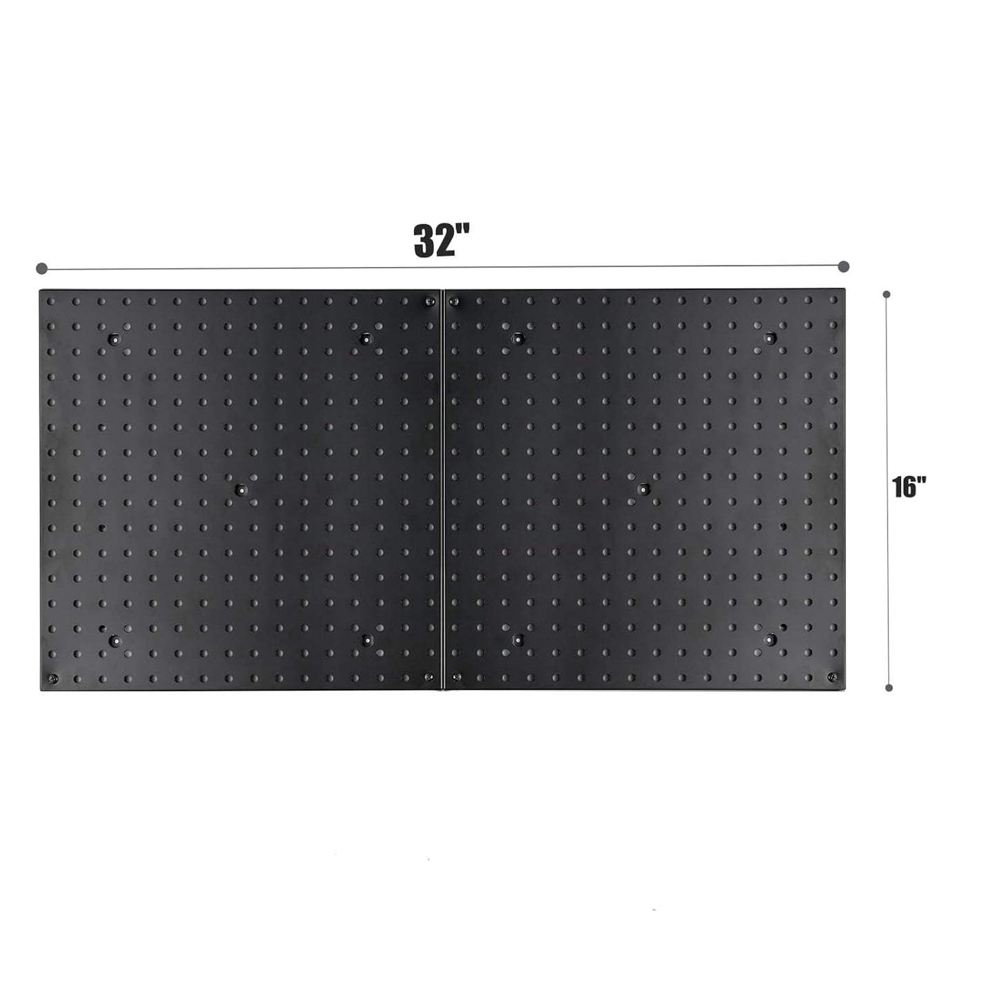 Pegboard Smith 16x16 inch Pegboard Wall Organizer Panels for Tool Storage, Workbench Tool Organization Peg Board(2 PCS, Black)