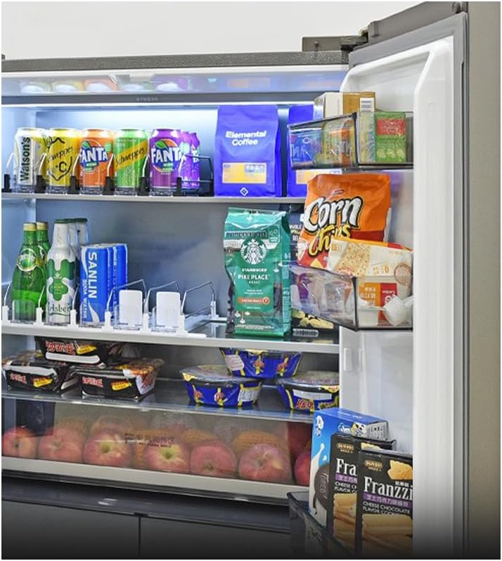Drink Organizer for Fridge Soda Can Holders Dispenser for Refrigerator Automatic Pusher Glide 6-20oz Beverage Storage 15''D x12.8''W 5 Rows