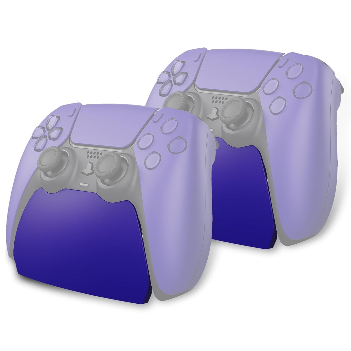 PlayVital 2 Pack Controller Display Stand for ps5, Gamepad Stand Desk Holder for ps5 Controller Accessories with Rubber Pads, Galactic Purple