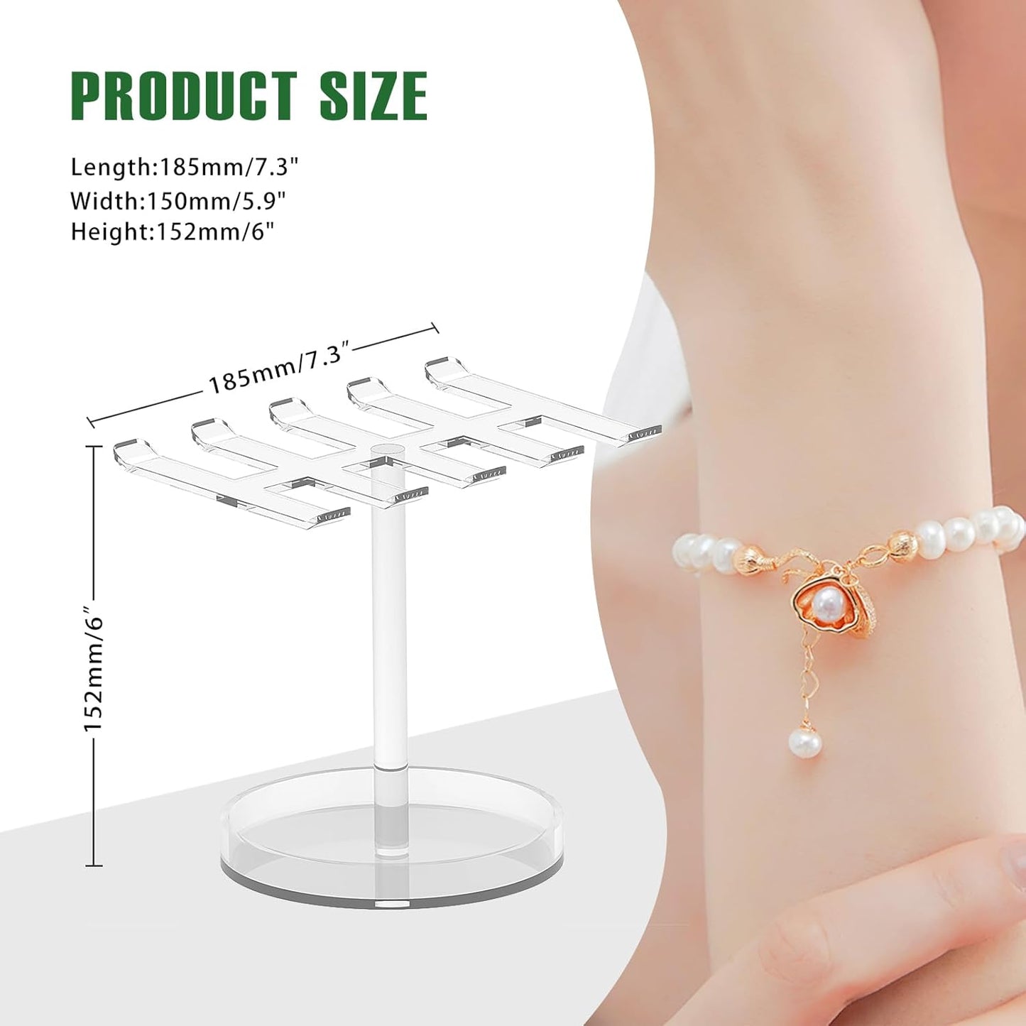Bigfety Bracelet Holder Organizer, Acrylic Bracelet Display Stand for Women