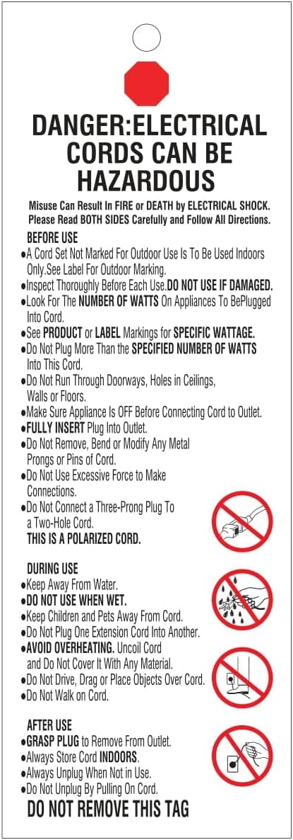 Amazon Basics Rectangular Indoor Extension Cord Power Strip, 3-Prong, Flat Plug, Grounded - 13 Amps, 1625 Watts, 125 VAC - 2-Pack, 6 ft, White
