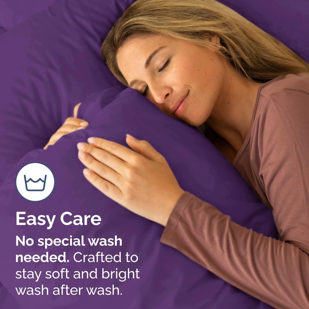 Queen Pillow Cases - 4 Pack - Super Soft Pillowcase Covers - Envelope Enclosure - Hotel Quality Pillow Protectors - Wrinkle Free, Fade, Shrink & Stain Resistant - Machine Washable - 20" x 30" (Purple)