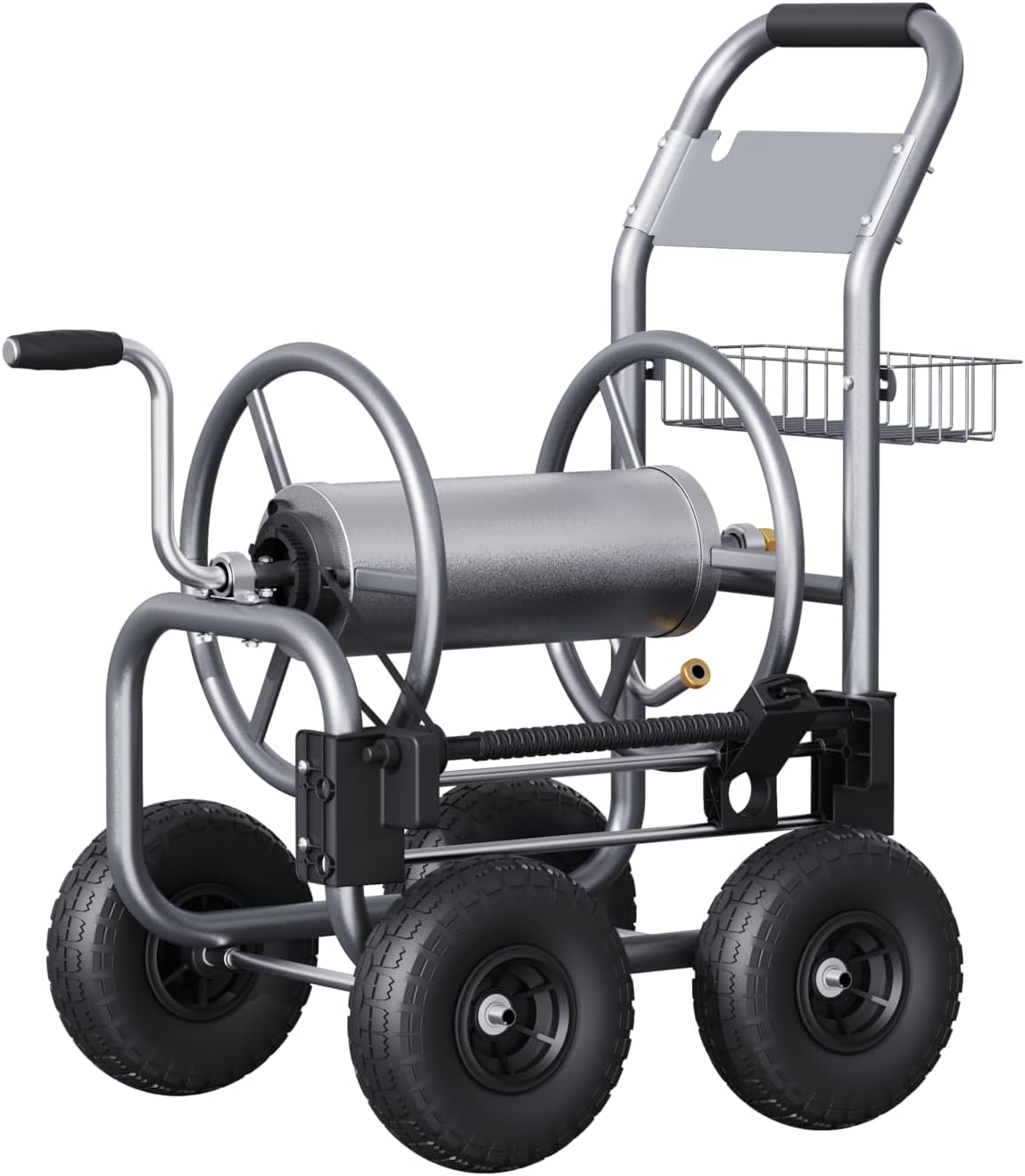 Giraffe Tools Garden Hose Reel Cart, Cart with Wheels Heavy Duty, Industrial Hose Reels for Outside, 250-Feet of 5/8" Hose Capacity, Hose Guide Pre-Installed