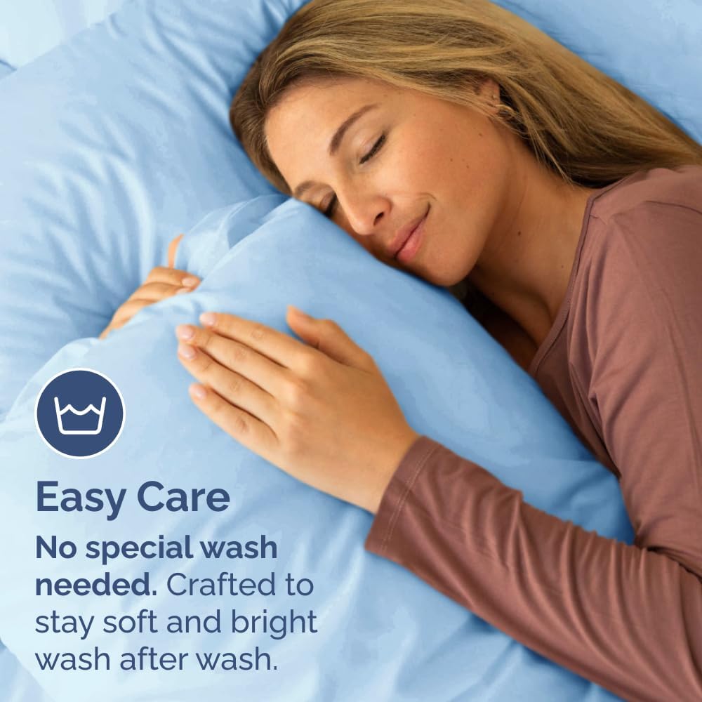 King Pillow Cases - 2 Pack - Super Soft Pillowcase Covers - Envelope Enclosure - Hotel Quality Pillow Protectors - Wrinkle Free, Shrink & Stain Resistant - Machine Washable - 20" x 40" (Light Blue)
