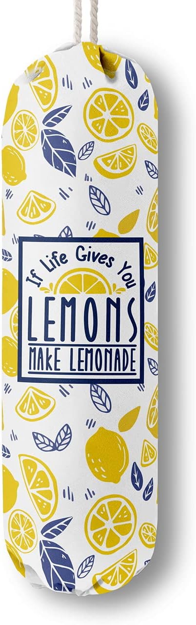 If Life Gives You Lemons Make Lemonade, Kitchen Grocery Bags Holder Container Organizer, Plastic Bag Holders Storage for Garbage Shopping Trash Sack, Gift for Women Mother Grandmother Friend
