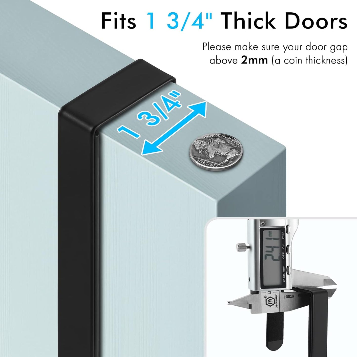 KES Over The Door Ironing Board Holder Door Mount T Shape Ironing Board Hanger Iron Holder Fit for 1 3/4 Doors Matte Black, HIR500B-BK
