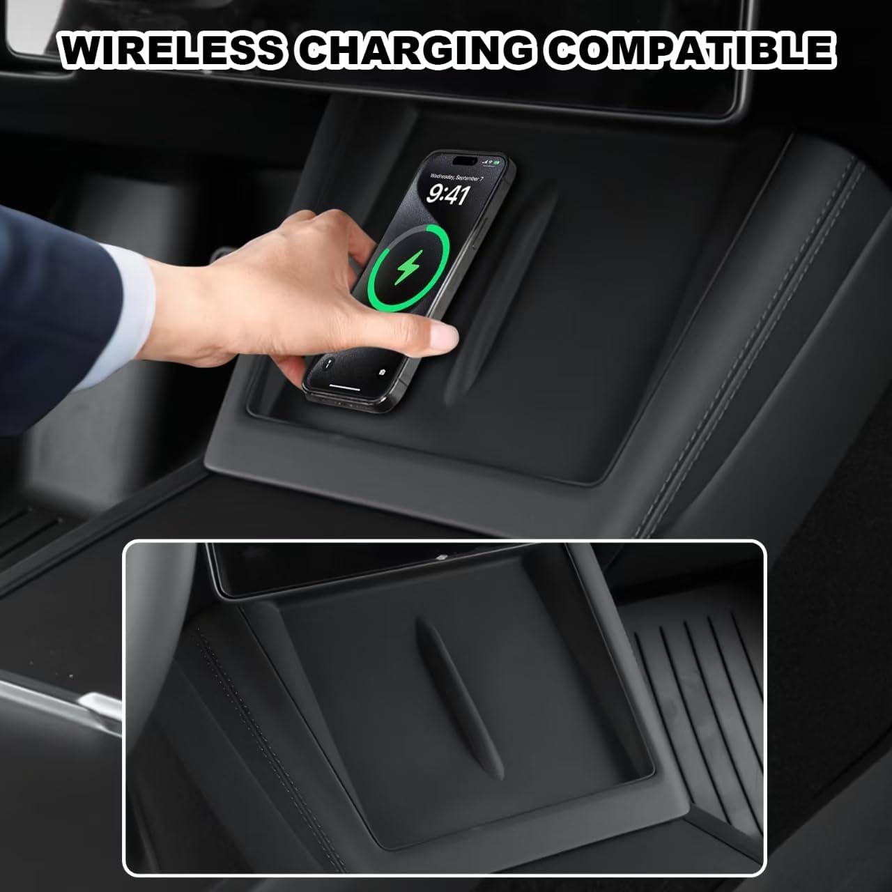 6PCS Upgraded Center Console Organizer for Tesla Model 3 Highland 2024 2025 & Model Y Juniper 2025 Accessories [Smooth Sliding] Armrest Tray Hidden Storage Box Cup Holder Webcam Cover