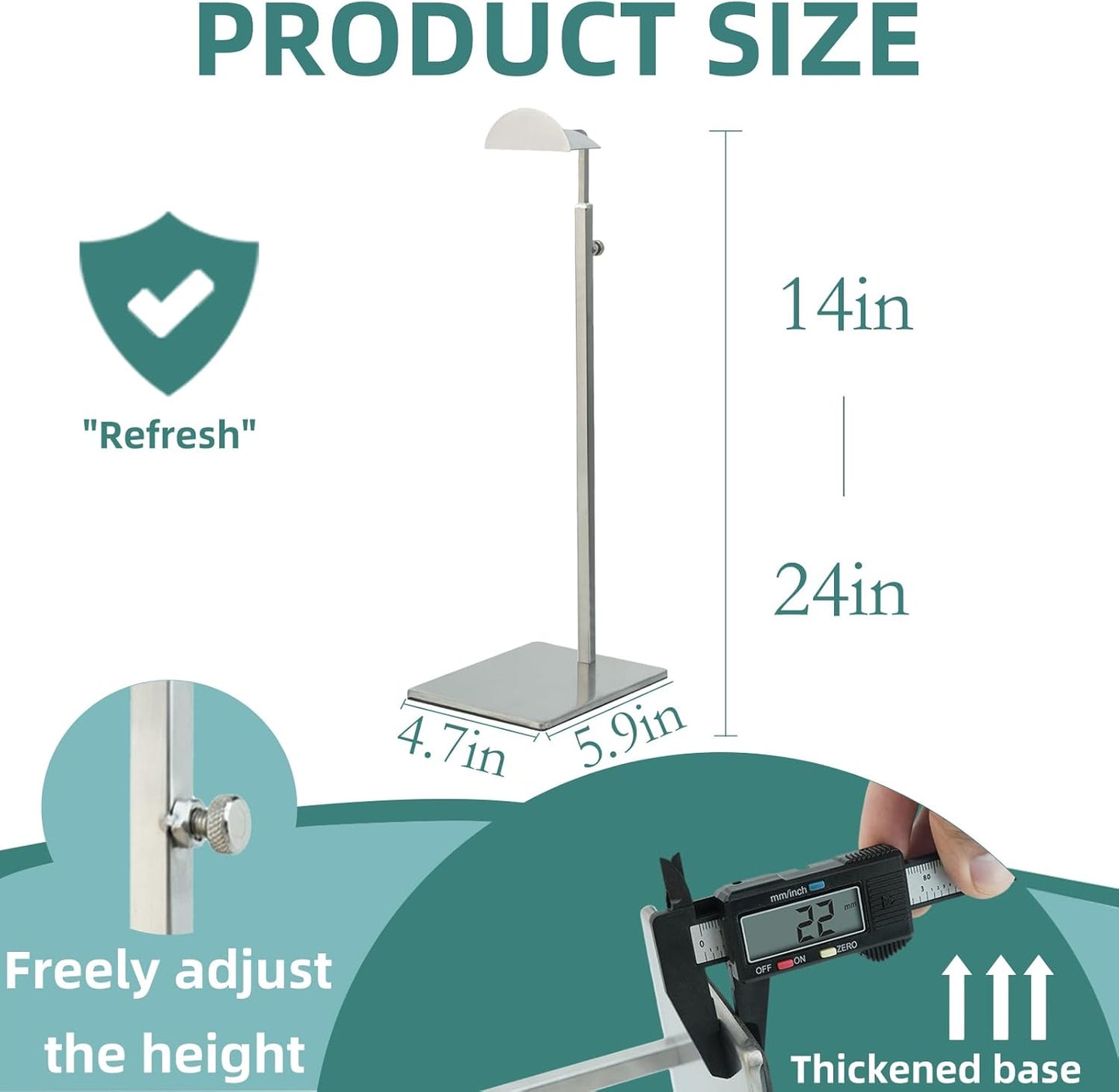 Purse Display Stand 3PCS More Thickened Base Handbag Rack for Bag Organizer Stainless Steel Adjustable Height Home Store Boutique Counter Vendors