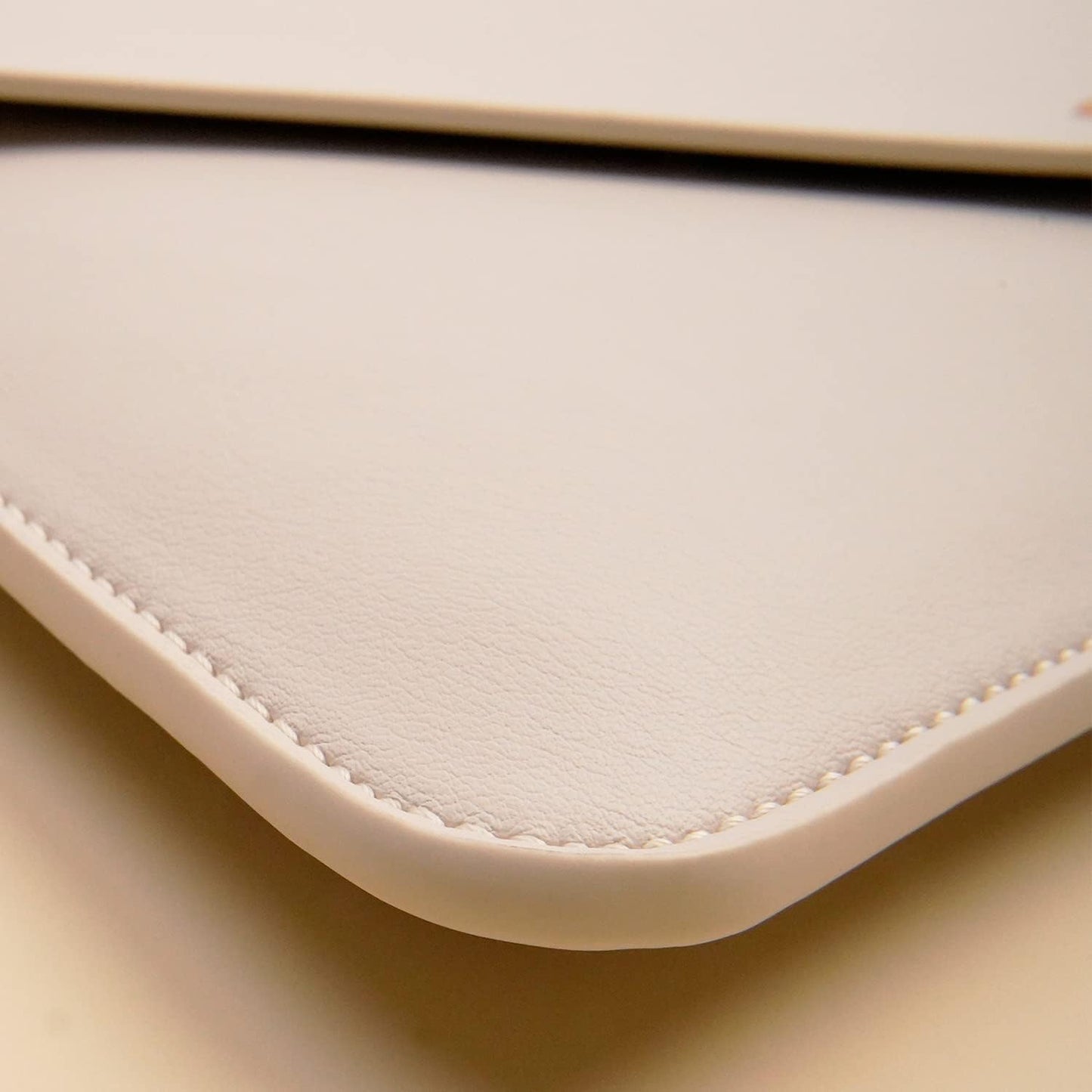 PU Leather Laptop Sleeve for 15.3 inch MacBook Air 2023/2024, Surface Laptop 15/Book 13.5/Studio - White