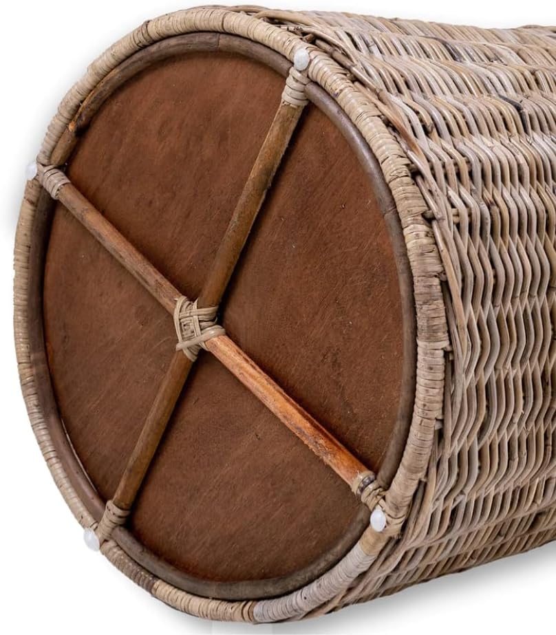 The Basket Lady Round Wicker Hamper | Wicker Laundry Hamper Nested Set of 2 Serene Grey…