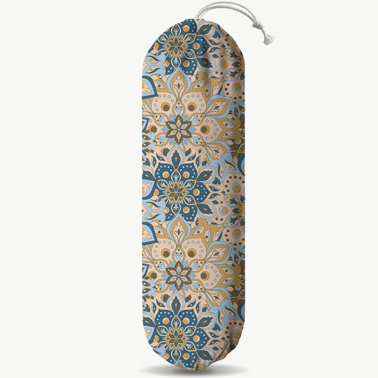 Gray Yellow Plastic Bags Holder, Reusable Fabric Grocery Bag Holder, Wall Mount Shopping Garbage Bags Carrier for Home, Kitchen, Travelling, Kitchen Pattern Garbage Bag 68