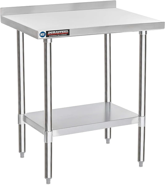 DuraSteel NSF Stainless Steel Table - 24 x 30 Inch Metal Work Table w/Undershelf - Commercial Kitchen, Restaurant, Garage, Laundry - Outdoor Stainless Steel Prep Tables Countertop Island Grill Small