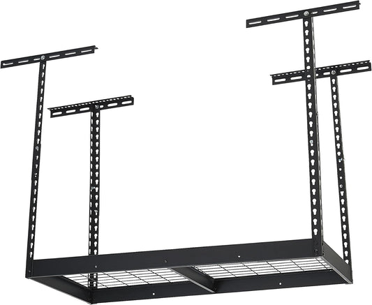 Klutch Garage Overhead Storage Rack with Adjustable Height, 48in.L x 24in.D, 23in.–37in.H