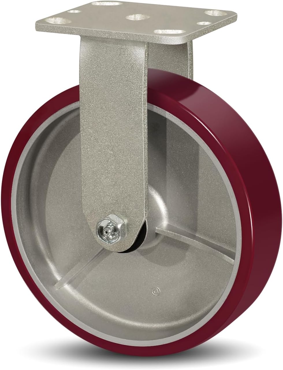 SY America 8" X 2" Casters Wheels,Heavy Duty Industrial Casters，Polyurethane on Aluminum Wheels,1 Rigid Casters,1600 LBS Load Capacity