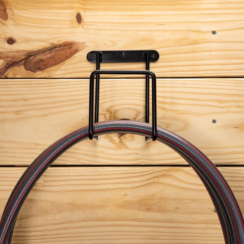 Easy-Up Mounted Hose Holder | Essential for Horse Stable | Keeps Hose Tidy | Avoids Kinks & Tangles | Convenient Mounting | 5-Year Warranty | Color Black