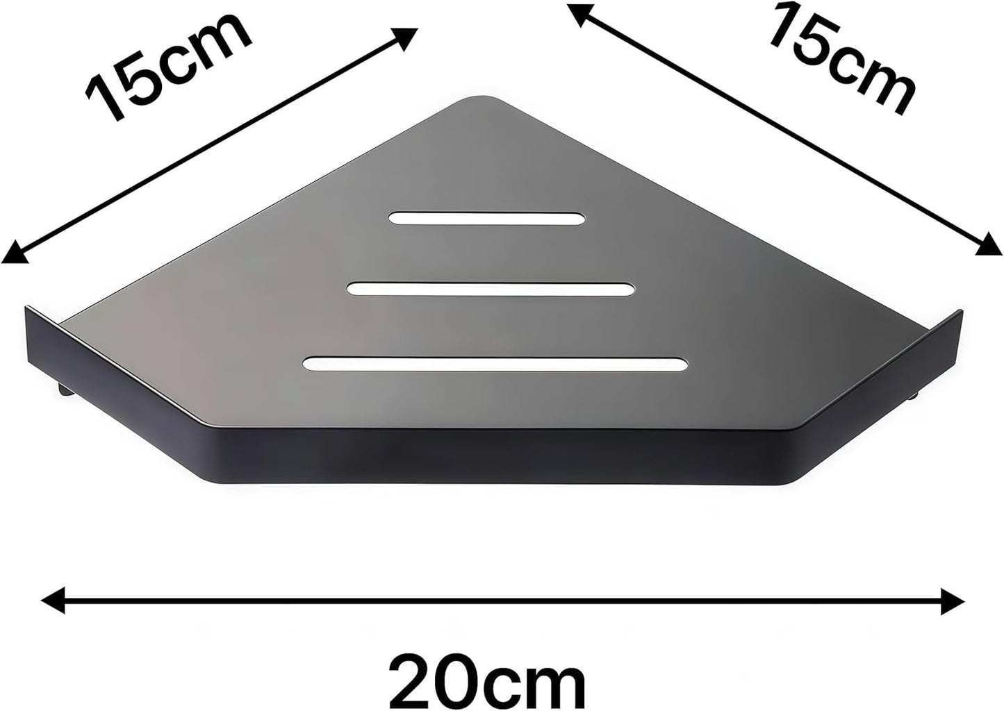 Lavatory Bathroom Corner 304 Stainless Steel Shelf Wall Mount Triangular, Soap Holder,Black