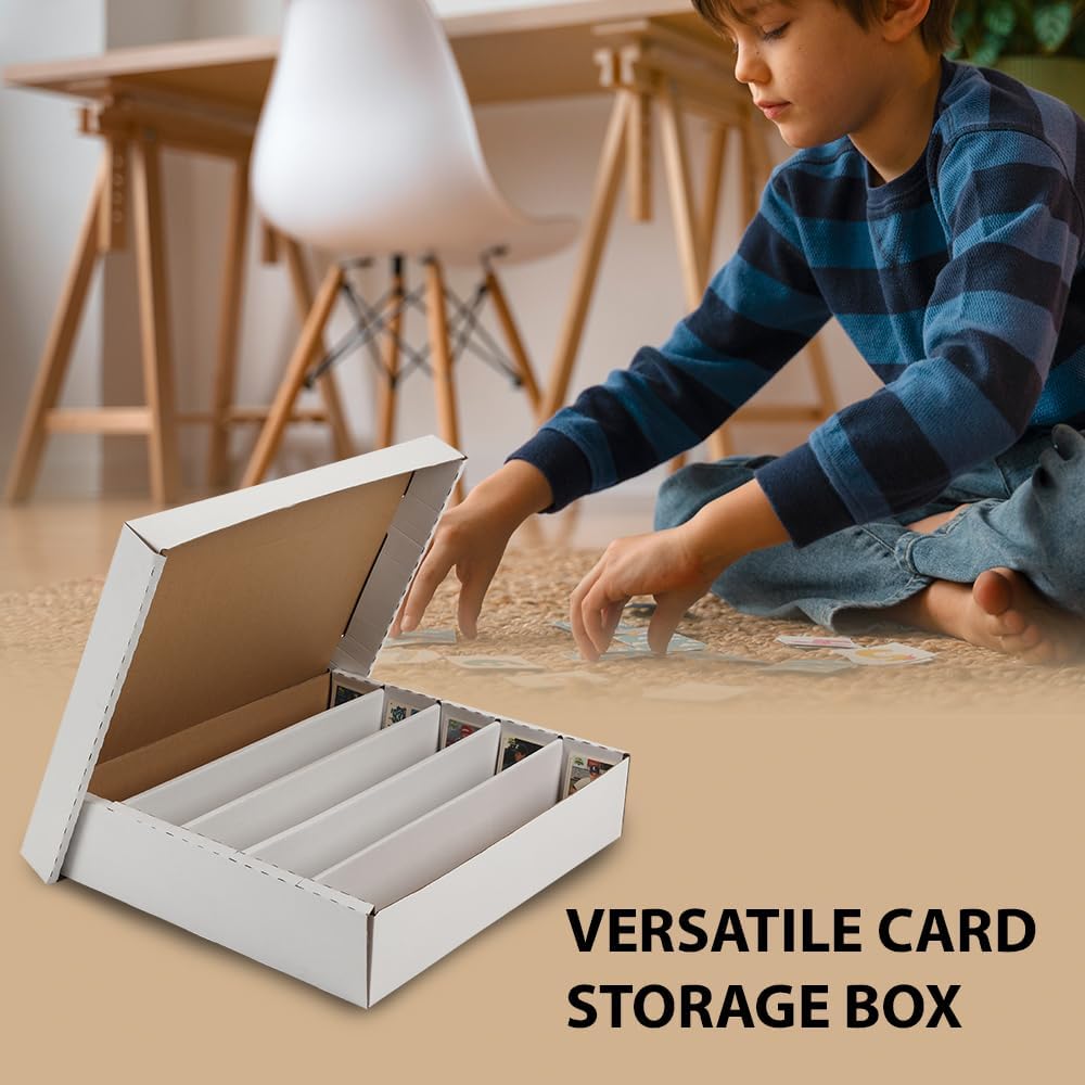 GRAND ORANGE 5000 Count Card Storage Box Full Lid Trading and Gaming Card Storage Box Sports Card Storage Boxe for Pokemon MTG Card Holders Collector Box Card Box Organizer