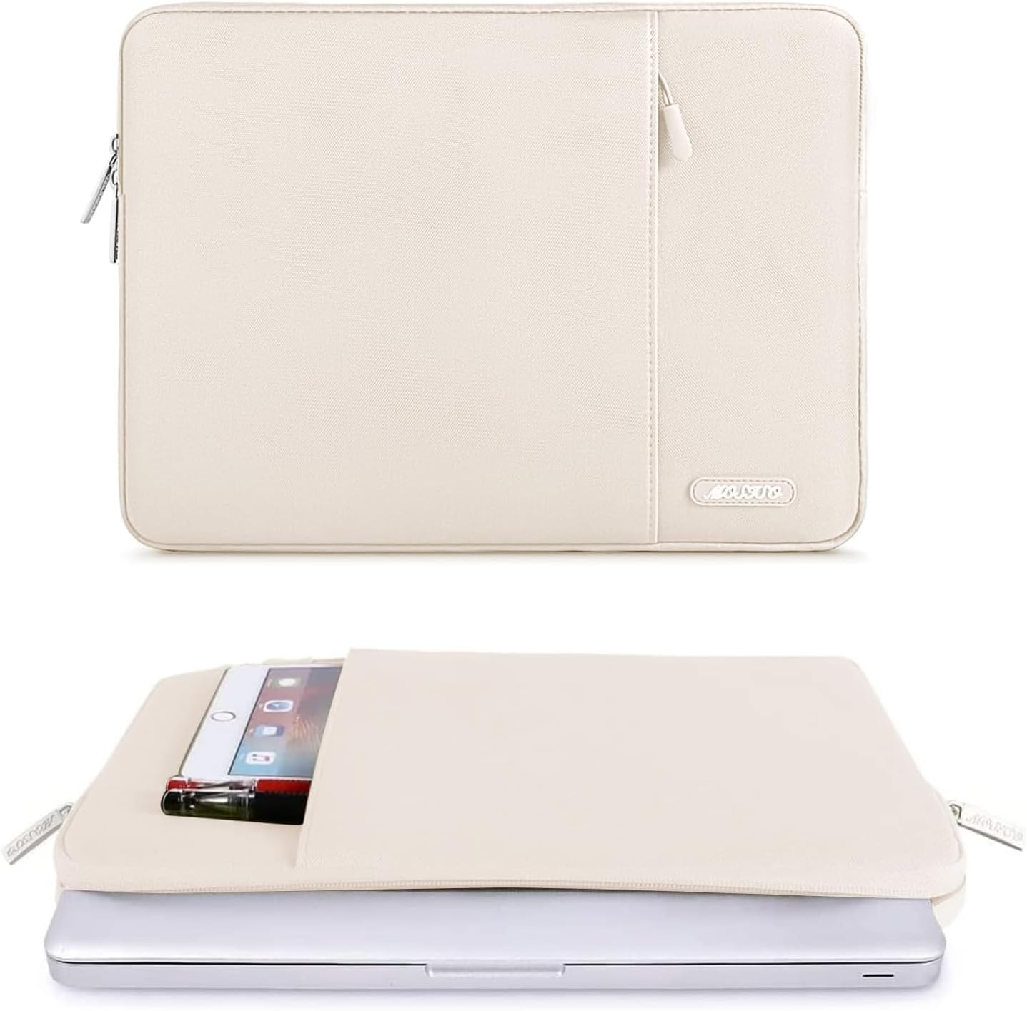 MOSISO Laptop Case 13 inch, 13 inch Laptop Sleeve Compatible with MacBook Air M4 M3 M2 M1 2025-2018 / Pro M2 M1 2025-2016, Polyester Vertical Computer Sleeve Bag with Pocket, Sand