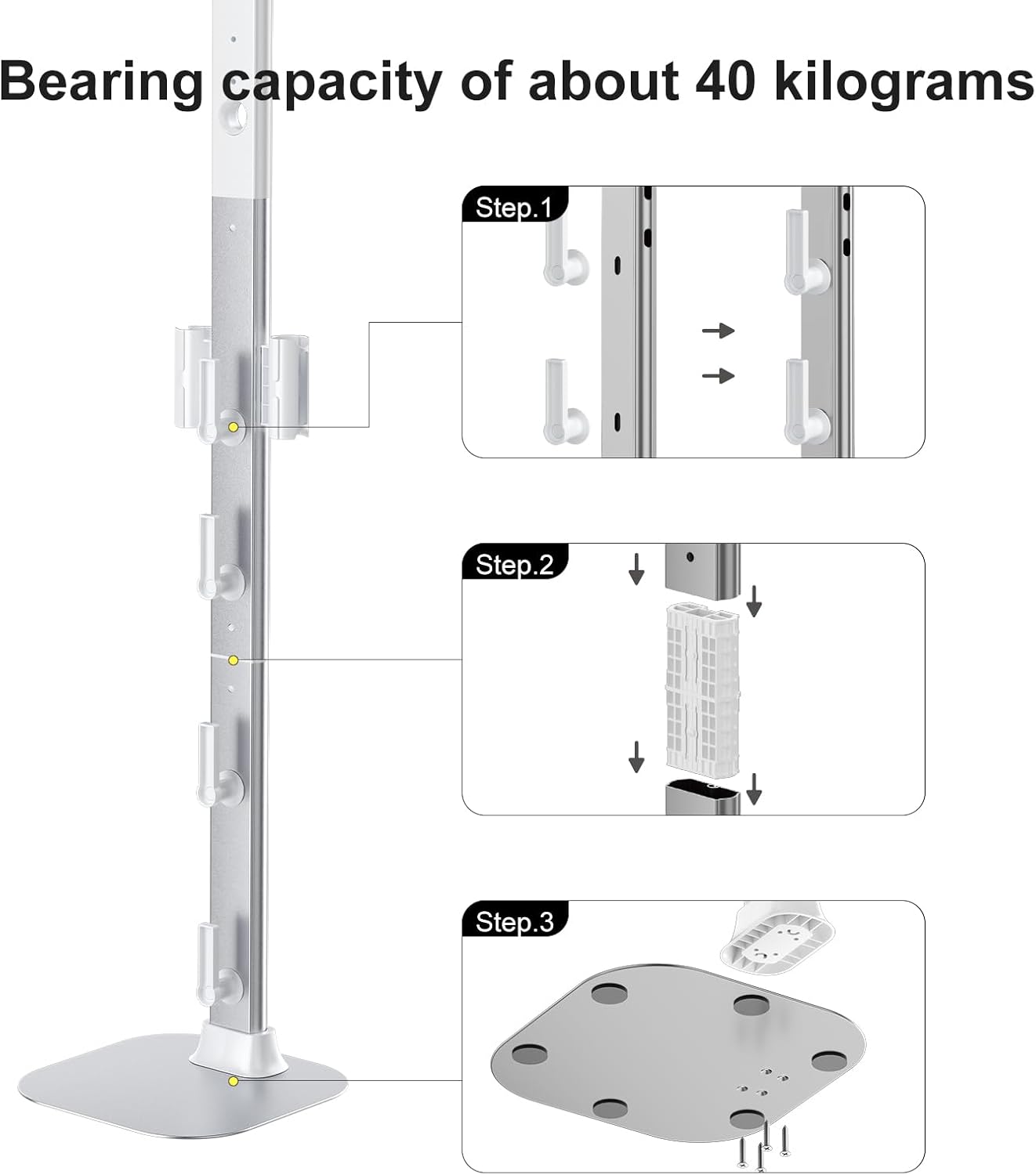 Vacuum Stand Compatible for Dyson V15 V12 V11 V10 V8 V7 V6, Bracket Made of Aviation Aluminum Alloy Material Compatible with All Handheld Cordless Vacuum Cleaners, with A Hidden Power Cord Design