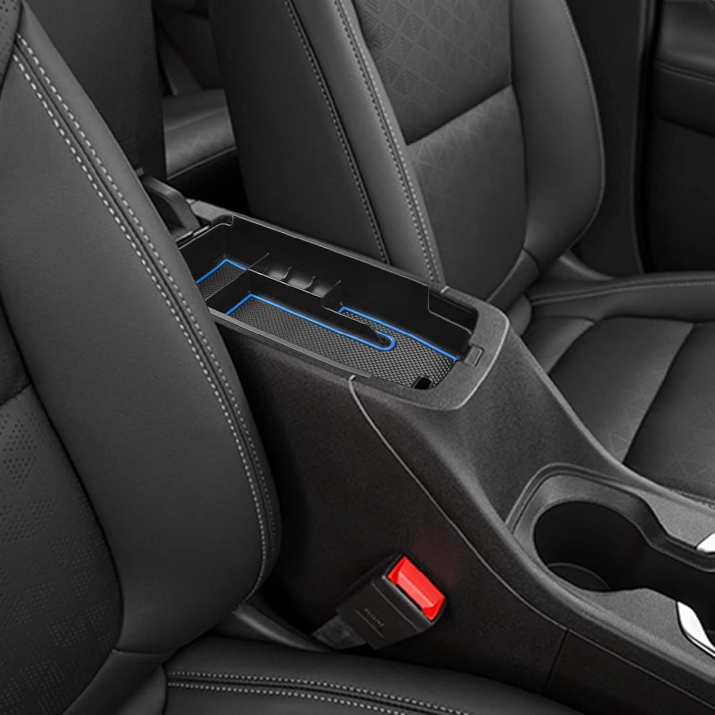 EDBETOS Center Console Organizer Tray Compatible with Chevy Bolt EUV Bolt EV Accessories 2022-2023 Interior Secondary Armrest Storage Glove Box Divider ABS Material, Customized Design, Blue
