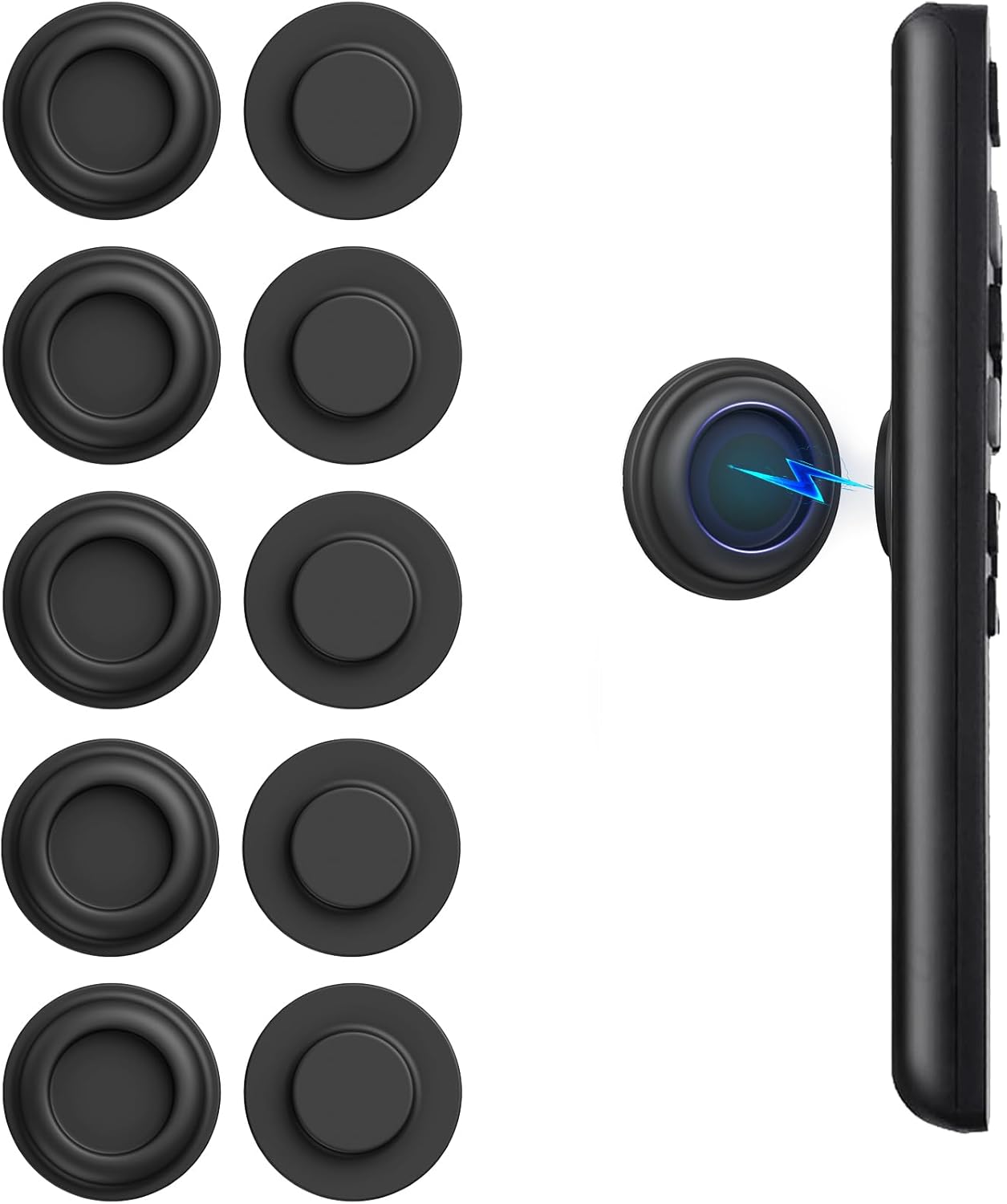 Magnetic Remote Control Holder Wall Mount, 5 Pack TV Remote Holder Wall Mount, Silicone Remote Organizer Magnetic Remote Holder for Bed, TV, Ceiling Fan and Air Conditioner (Black)