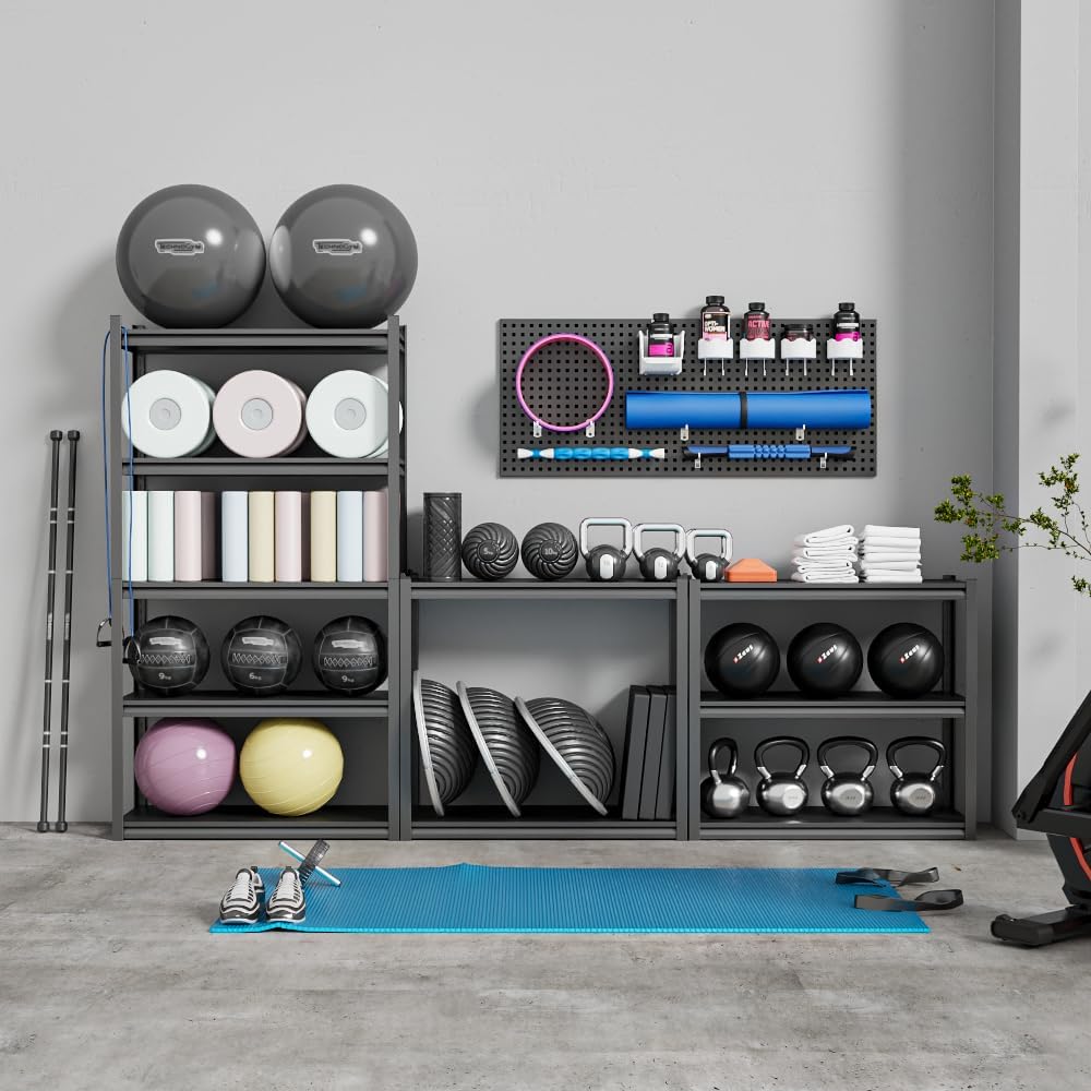 39" W Garage Shelving,5-Tier Heavy Duty Shelving Unit,3000LBS Adjustable Metal Storage Shelves,Storage Rack Units for Industrie,Shed,Warehouse,Basement,Black,39" W x 18" D x 72" H