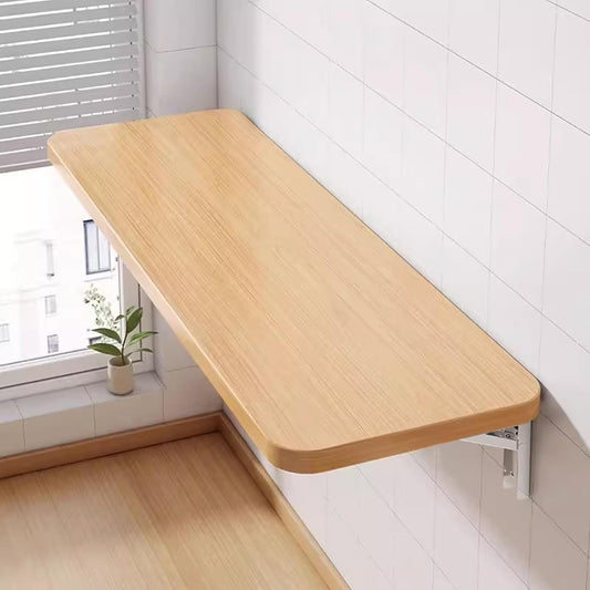 Wall Mounted Folding Wood Table, Folding Table with Heavy Duty Metal for Laundry Collapsible Shelf Brackets, Wall Mounted Desk Fold Down for Small Spaces Wooden 80 * 40cm/31.5”*15.7”