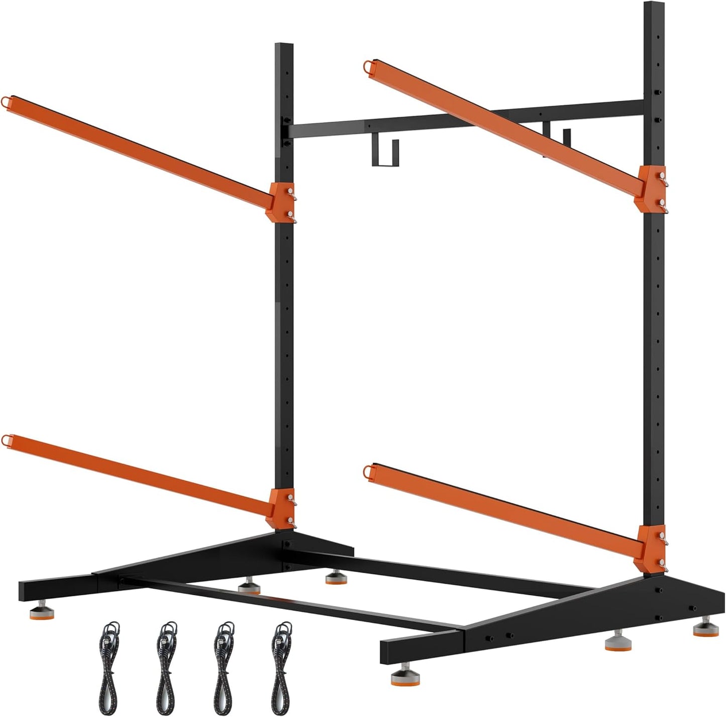 Kayak Storage Rack, Freestanding Outdoor Canoe Rack, Reinforced, Thickened, and Enhanced Rust Resistance, Holds 220 lbs, for Safe Garage and Outdoor Canoe Storage(2-Tier, Orange)