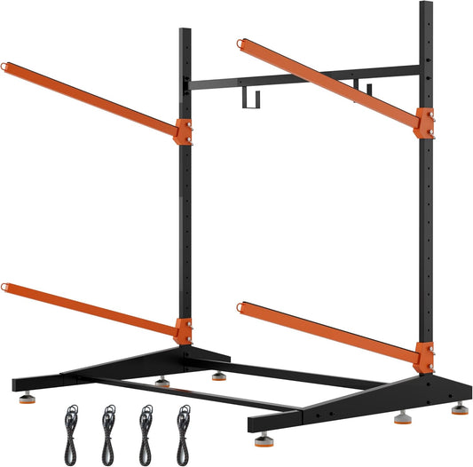 Kayak Storage Rack, Freestanding Outdoor Canoe Rack, Reinforced, Thickened, and Enhanced Rust Resistance, Holds 220 lbs, for Safe Garage and Outdoor Canoe Storage(2-Tier, Orange)