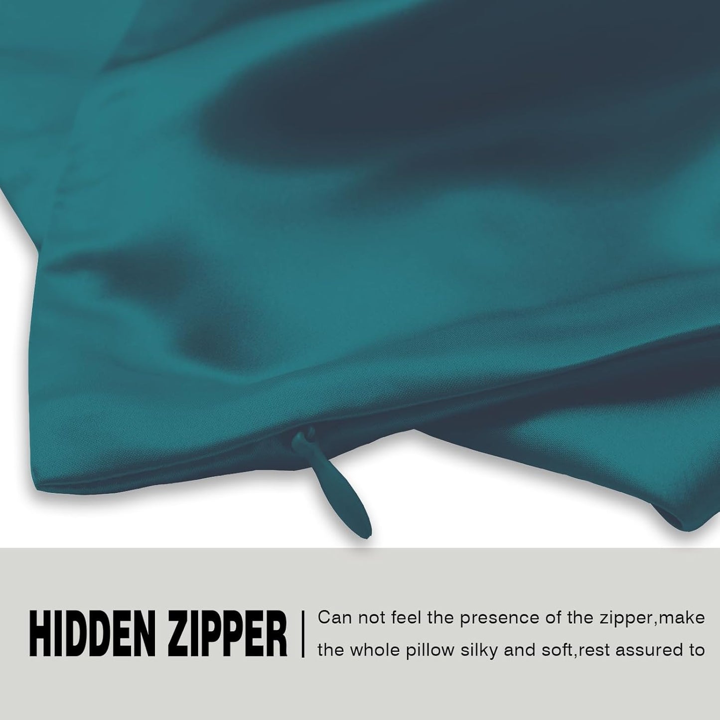 Silk Pillow Cases 2 Pack Soft Breathable and Sliky Queen Size Pillow Cases Set of 2,Natural Mulberry Satin Silk Pillowcase with Hidden Zipper for Hair and Skin (Teal,20"X 30",2pcs)