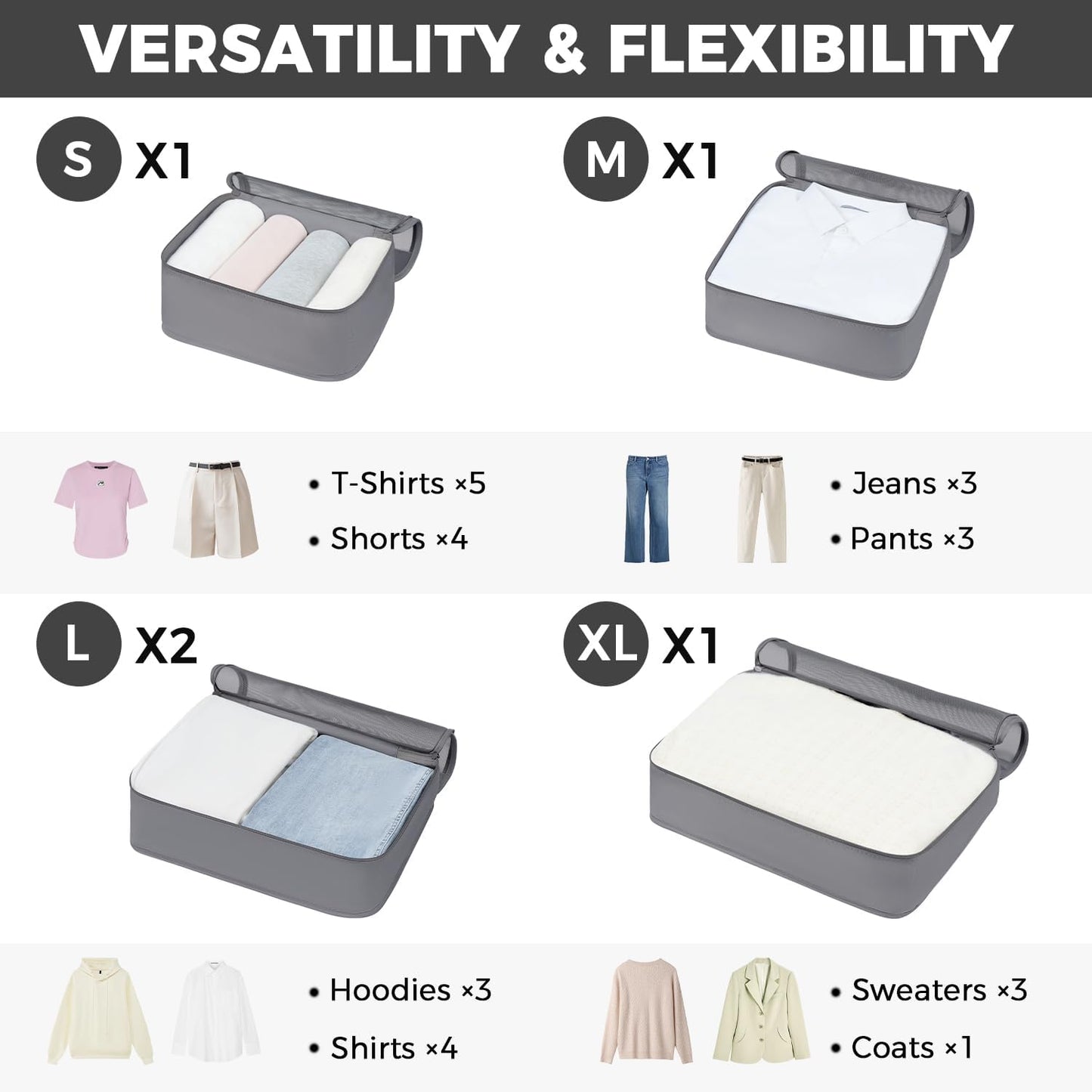 BAGAIL 9 Set Packing Cubes Luggage Packing Organizers for Travel Accessories