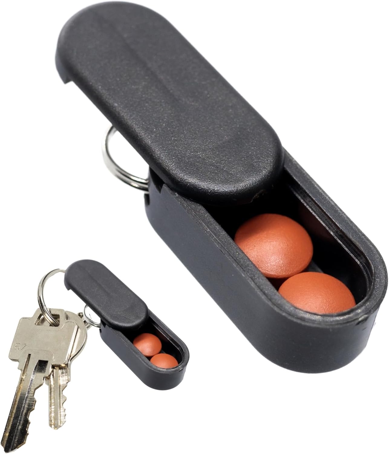 Magnetic Keychain Pill Holder - Compact, Durable, Lightweight with Sleek Minimalist Design - Secure, Discrete, Portable Pill Holder Keychain for Everyday Use (Midnight)