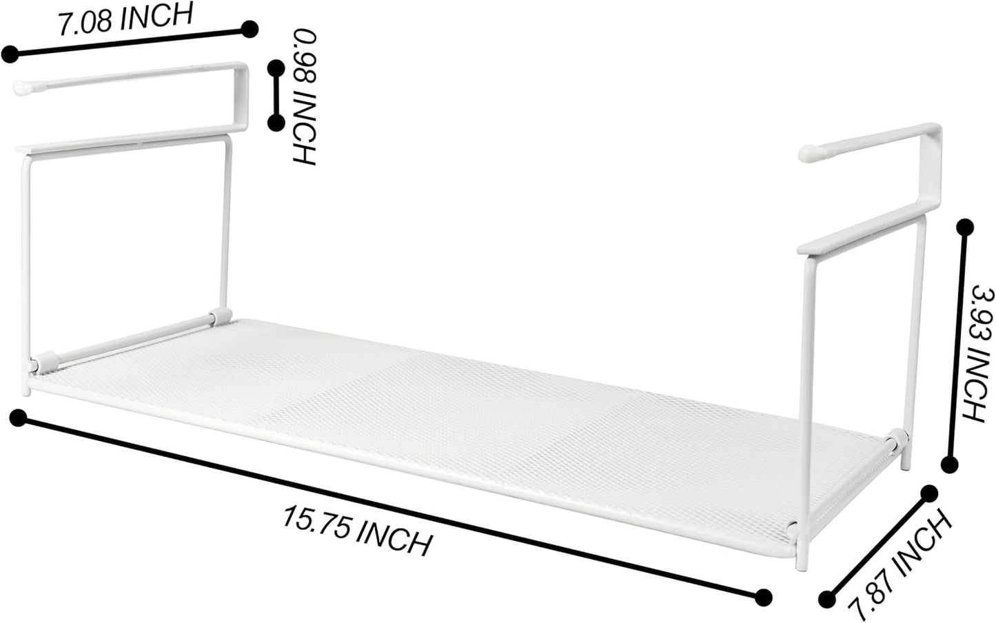 Foil and Plastic Wrap Organizer Holder Foldable Under Cabinet Shelf Kitchen Pantry Desk Hanging Storage Rack (White)