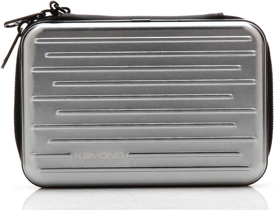 KAYOND Anti-Shock Silver Aluminium Carry Travel Protective Storage Case Bag for 2.5" Inch Portable External Hard Drive HDD USB 2.0/3.0 (Silvery White)