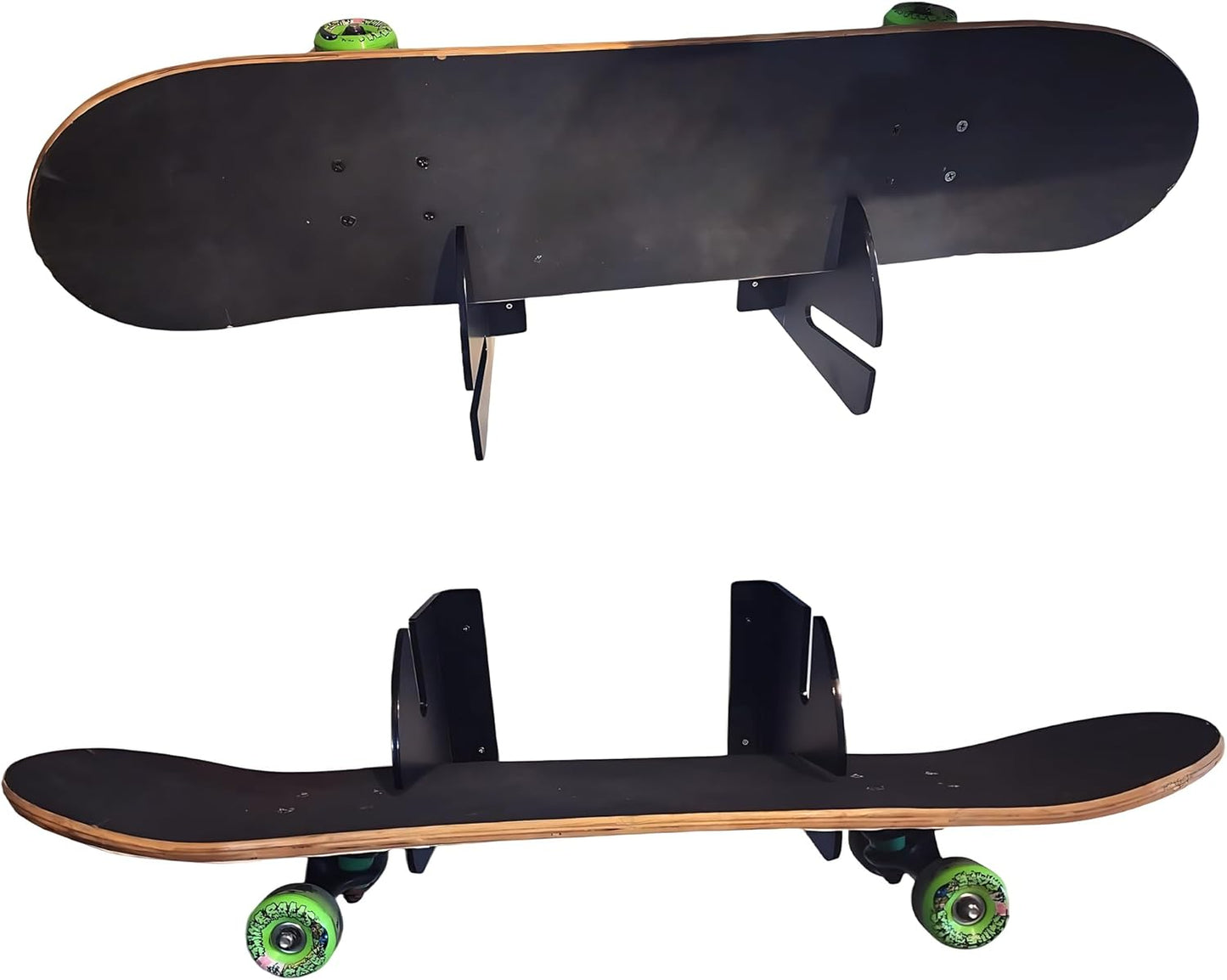 Skateboard Rack Wall Mount Double Layer Skateboard Display Rack Wall Mount Skateboard Shelf Skateboard Storage Rack Skateboard Deck Display Rack Skateboard Holder Wall (Black 1 Pair)