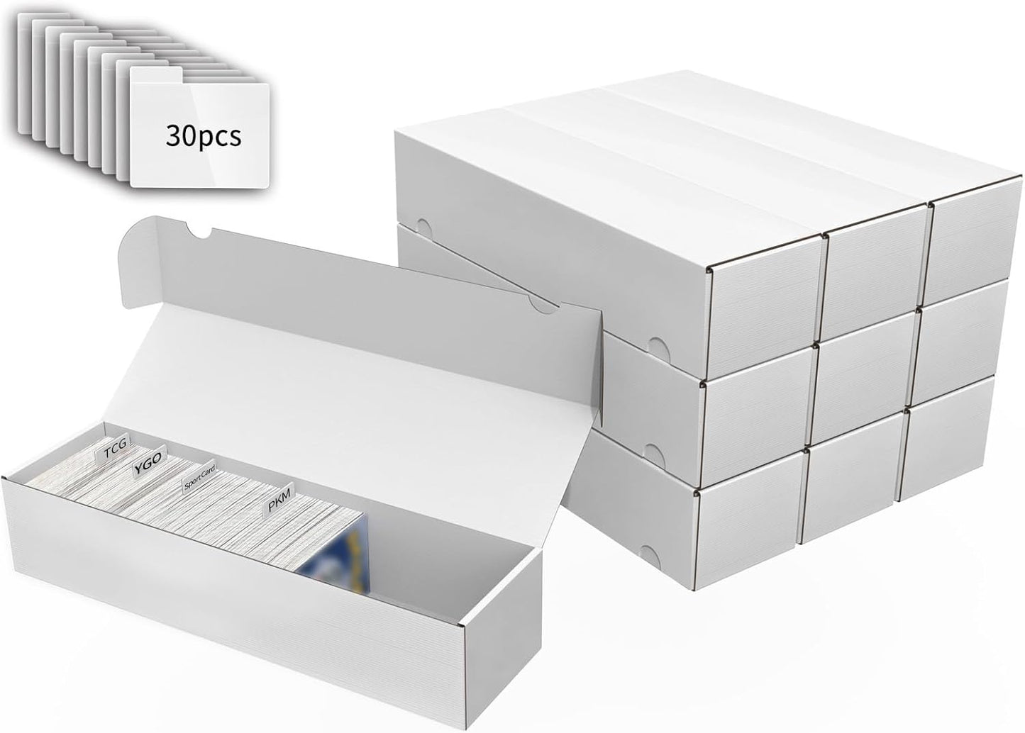 Collectible Trading Cards Storage Box, Card Storage Box with Trading Card Dividers, Collectible Trading Cards (10-Pack)