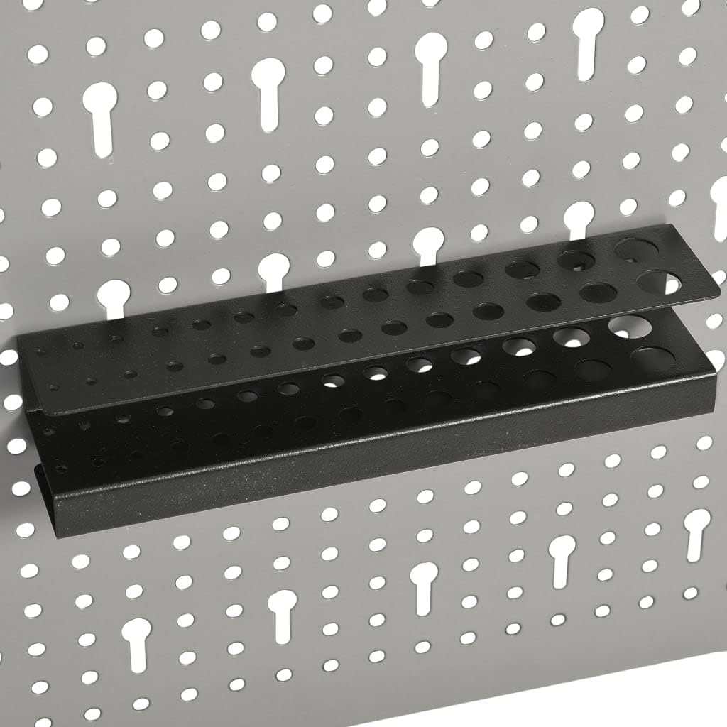 Wall-Mounted Peg Boards 4-Pack 15.7"x22.8" Steel with Versatile Holes for Workshop Organization,145352,Gray