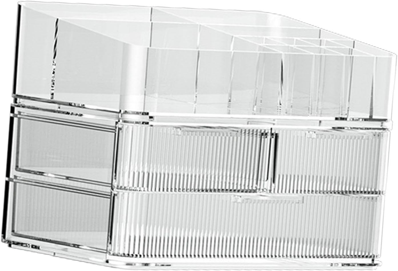 Fenteer Makeup Organizer Drawer Organizer Clear Large Capacity Cosmetic Display Case for Lipstick Cabinets