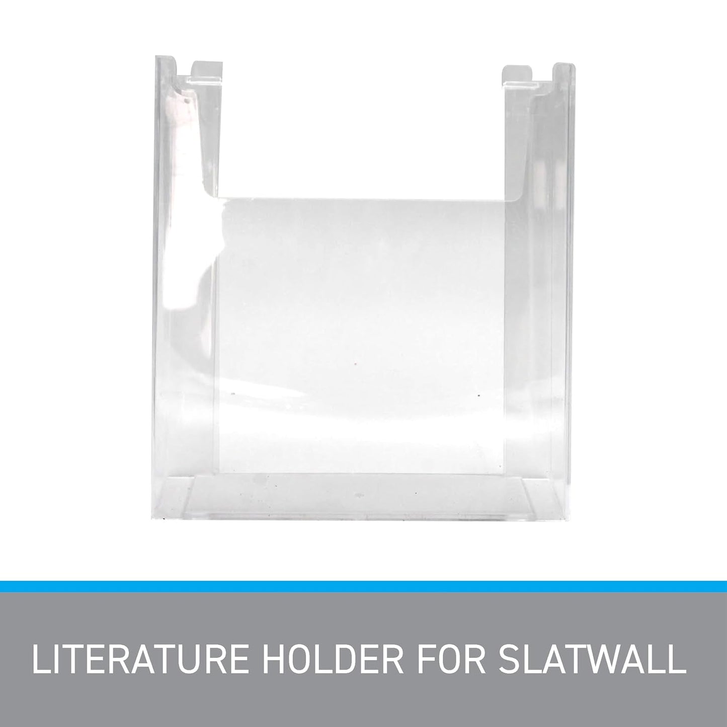 SSWBasics Slatwall Accessories - Clear Styrene Slat Wall Accessory, 8.5'W x 11'H x 2.5'D, Holds Standard Sheets & Magazines - Compatible Literature Holder for 3' on Center Slatwall