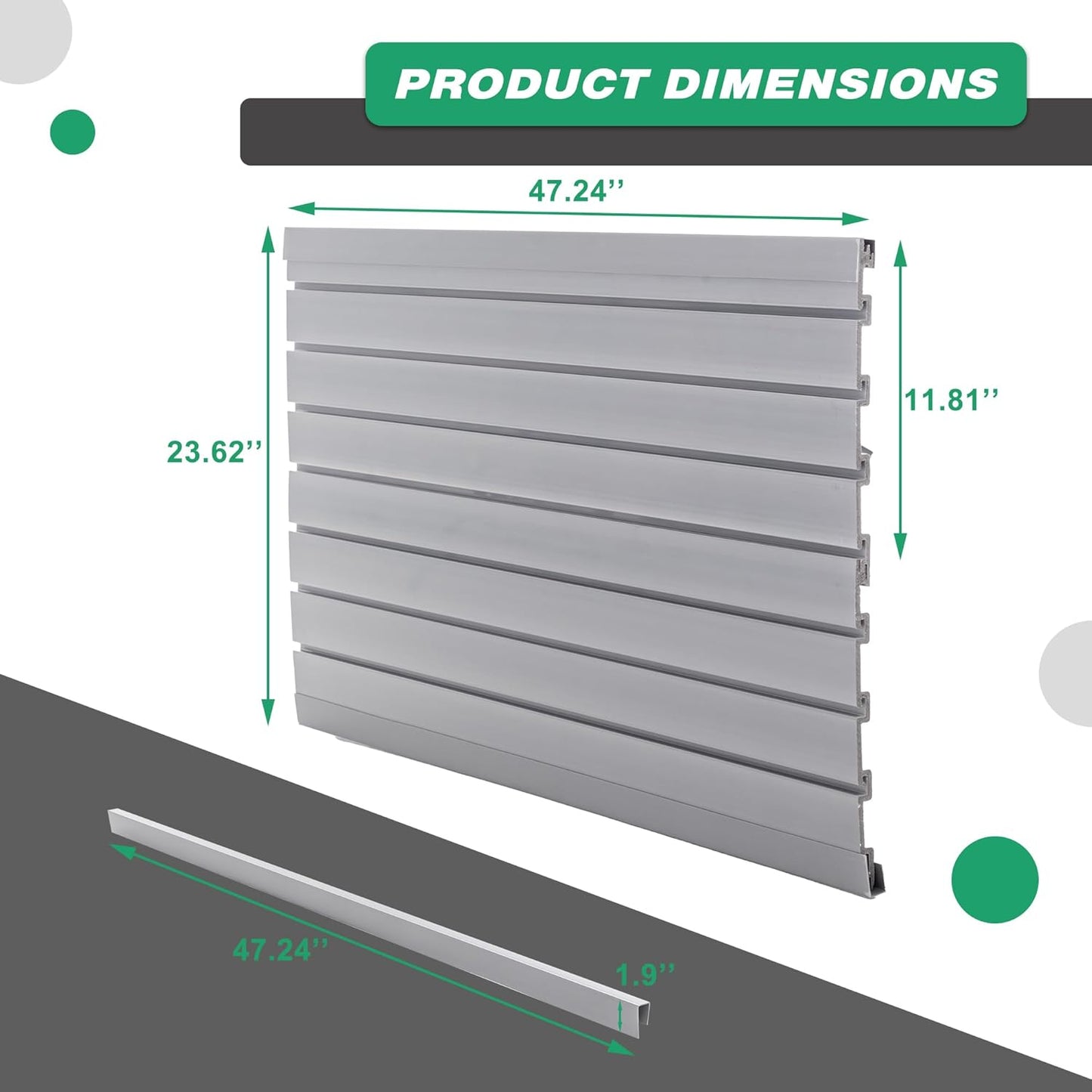 Slat Wall Paneling 4x2 FT, PVC SlatWall Panels Garage Organizer Storage System with Hooks & Accessories, Heavy Duty Wall Mounted Rack